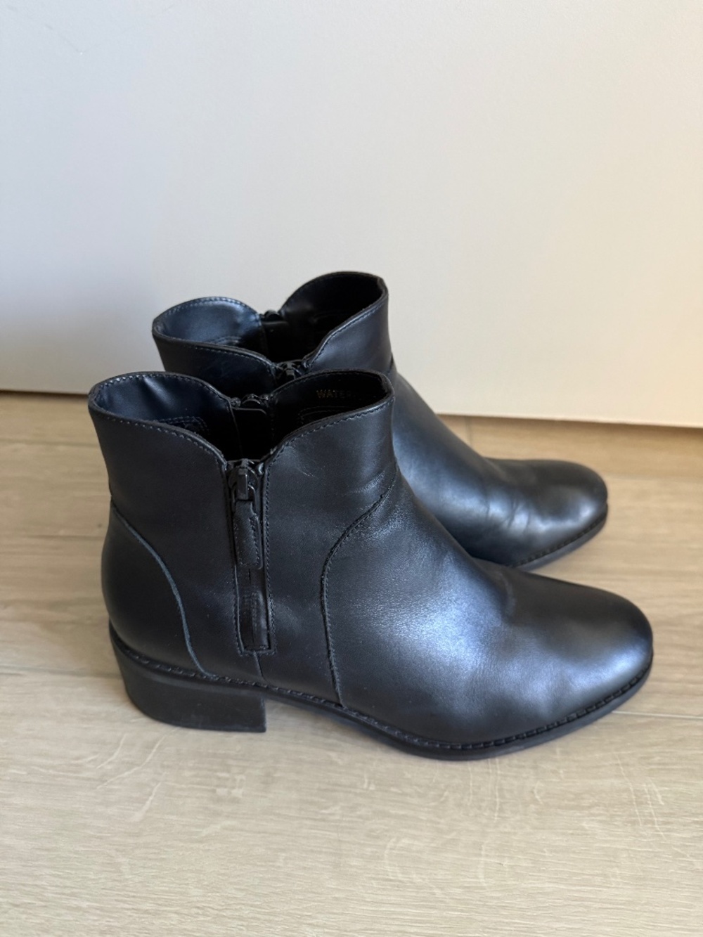 Cole Haan Women’s Waterproof Leather Boots Zipper Sides - Black, Size 8B